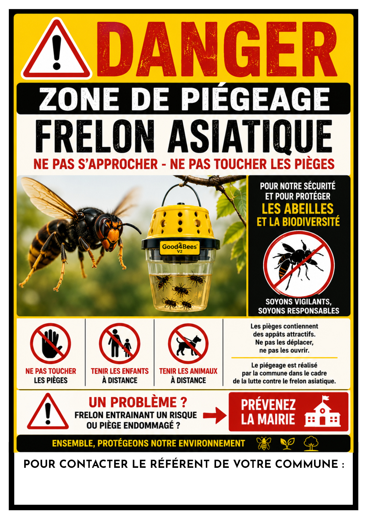 AFFICHE LUTTE FRELONS ASIATIQUES
